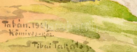 Tibai Takáts János (1876-1943): Tabán, Kőmíves köz, 1924. Akvarell, papír, jelezve balra lent. Dekor...