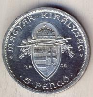 1938. 5P Ag "Szt. István" T:2 ph