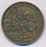 Lebó Ferenc (1960-) 1996. "II. János Pál pápa látogatása - Pannonhalma, Győr" bronz emléké...