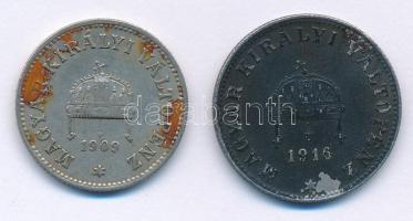 1909KB 10f Ni + 1916KB 20f Fe T:XF oxidáció, patina