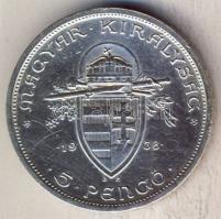 1938. 5P Ag "Szt. István" T:2 apró ph