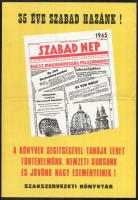 1980 35 éve szabad hazánk!, Szakszervezeti Könyvtár plakát, középen hajtott, 40,5x28 cm