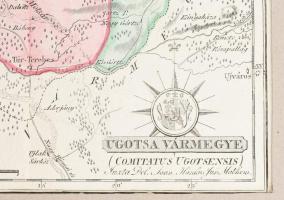 cca 1802 Ugotsa vármegye (Comitatus Ugotsensis) térképe, rajta: Nagyszőllős, Taszaújlak és más telep...