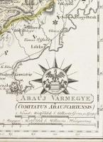 cca 1802 Abauj vármegye. Comitatus Abaujiensis. Színezett rézmetszet, papír, 24x30 cm a vármegye köz...