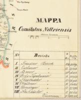 Mappa Comitatus Nitriensis, Nyitra vármegye térképe. XIX. sz vége. Kézzel rajzolt. hártyapapíron 24x...