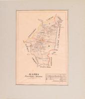 Mappa Comitatus Thurocziensis, Turóc vármegye térképe. XIX. sz vége. Kézzel rajzolt. hártyapapíron 24x30 cm / Map of Csallóköz Schütt county hand drawn