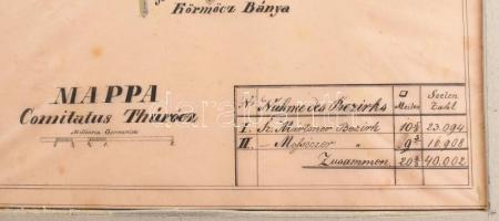 Mappa Comitatus Thurocziensis, Turóc vármegye térképe. XIX. sz vége. Kézzel rajzolt. hártyapapíron 2...