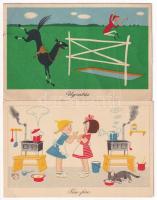 10 db MODERN magyar retro grafikai képeslap vegyes minőségben. Képzőművészeti Alap / 10 modern Hunga...