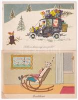 10 db MODERN magyar retro grafikai képeslap vegyes minőségben. Képzőművészeti Alap / 10 modern Hunga...