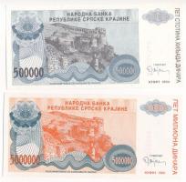 Horvátország / Krajnai Szerb Köztársaság 1993. 5.000.000D + 1994. 500.000D T:UNC,AU
Croatia / Repub...