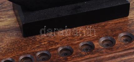 Dekoratív fa posztamens, faragott résszel, 4 db kis lábon álló, hibátlan, 66x39x20 cm