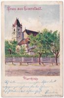 1899 (Vorläufer) Kismarton Eisenstadt; Pfarrkirche / templom / church s: Anton Gradwohl (Rb)