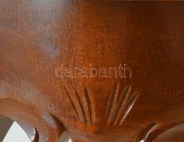 3 lábon álló kétszintű fa posztamens, kopással, d: 28 cm, m: 76 cm KIZÁRÓLAG SZEMÉLYES ÁTVÉTEL, NEM ...