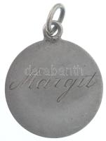1888. 10kr Ag medállá alakítva, füllel, hátoldalán "Margit" gravírozással T:XF,VF patina, ...
