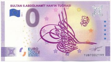 Törökország 2022. 0E II. Abdul-Hamid szultán szuvenír bankjegy T:UNC  Turkey 2022. 0 Euro Sultan II. Abdülhamdit Hanin Tugrasi souvenir banknote C:UNC
