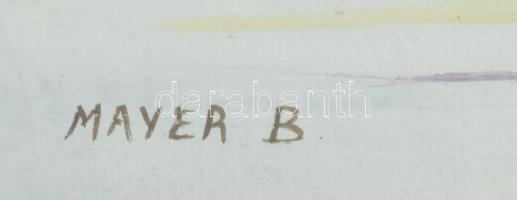 Mayer B jelzéssel: Csendélet. Tempera, karton. Üvegezett fakeretben. 32,5×46,5 cm