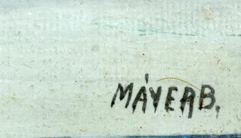 Mayer B jelzéssel: Csendélet szilvával. Tempera, karton. Üvegezett fakeretben. 32,5×46,5 cm