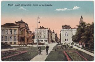 Arad, Felső kereskedelmi iskola és park / school and park (EK)