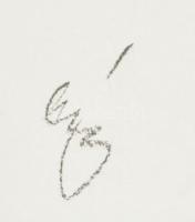 Csáky Lajos (1950-): Pihenő. Kréta, papír, jelzett, hátoldalán autográf felirattal, üvegezett fakere...