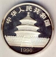 Kína 1990. 10Y/1oz Ag "Panda" T:PP