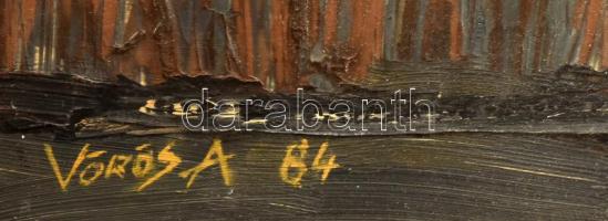 Vörös A jelzéssel: Tanya. Olaj, farost, dekoratív fakeretben, 43×54 cm