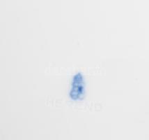 Herendi / Óherendi zöld virágmintás tányér, masszába nyomott és festett jelzéssel, kopással, d: 20 c...