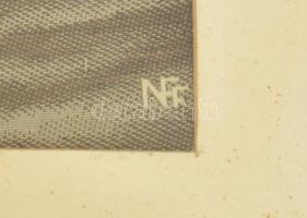 Üvegezett, dekoratív fa képkeret, vadászat témájú szövetképpel, belső méret: 25,2×29,3 cm