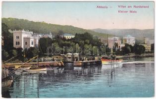 1908 Abbazia, Opatija; Villen am Nordstrand, Kleiner Molo / villas, port (EK)
