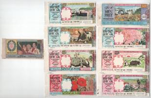 Vietnam 1971-1979. 9db-os sorsjegy tétel T:XF,VF Vietnam 1971-1979. 9pcs of mixed lottery tockets C:XF,VF