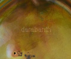 Zsolnay névjegykártyatartó vizet merítő nő alakkal. Eozin mázakkal borított porcelánfajansz. Jelzett...