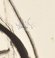 Szász Endre (1926-2003): Szürreális alak. Tus, papír, jelezve jobbra lent, lap teteje papírra ragasz...