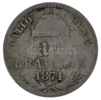 1871GYF 10kr Ag "Ferenc József / Váltó Pénz" T:F patina Adamo M10.1