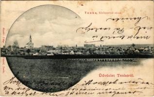 1903 Tenke, Tinca; Körös-partról nézve. Lévy Dávid kiadása / Cris riverside (fl)