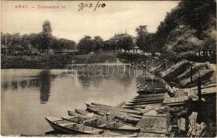 1910 Arad, Csónakázó tó / lake with rowing boats