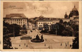 Wroclaw, Breslau; Tauentzienplatz / square, tram, synagogue (EK)