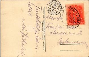 Rimaszombat, Rimavská Sobota; Masaryk tér, Kávéház és étterem, Samuel Altmann, Csordás J., Dickmann,...