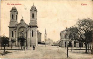 1907 Kassa, Kosice; Görögkatolikus templom. Varga Bertalan kiadása / Greek Catholic church (fa)