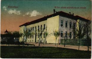 1928 Budapest XVII. Rákosliget, M. kir. áll. elemi népiskola és óvoda (EB)