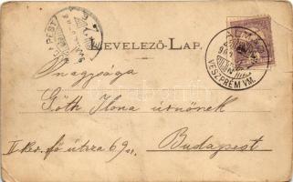 1900 Balatonalmádi, Almádi; Zsák J. vendéglője, étterem, pincérek. Krausz Ármin Fia kiadása (EB)