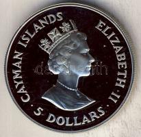 Kajmán-szigetek 1993. 5$ Ag "II. Erzsébet koronázási évfordulója" T:PP