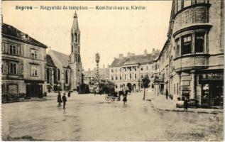 1921 Sopron, Megyeház és templom, Wanek üzlete (non PC)