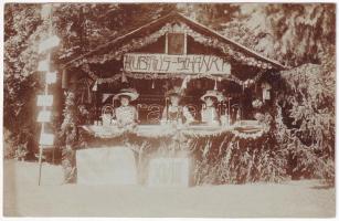 1910 Seebenstein, Kaiserfest, Hubertus Schank! XVIII., Kellereien der Steiermärkischen Sparkasse / Wineries of the Styrian Savings Bank. photo (EK)