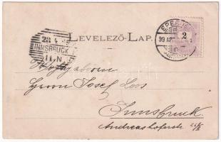 1899 (Vorläufer) Eperjes, Presov; népviselet / folklore. Art Nouveau, floral