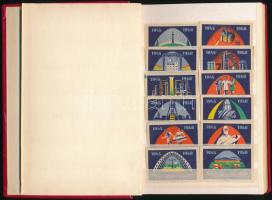 Kisebb gyufacímke-gyűjtemény (magyar, szovjet, kínai, stb.) berakóalbumban, kb. 200 db
