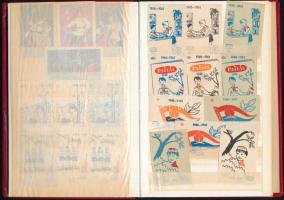 Kisebb gyufacímke-gyűjtemény (magyar, szovjet, kínai, stb.) berakóalbumban, kb. 200 db
