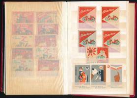 Kisebb gyufacímke-gyűjtemény (magyar, szovjet, kínai, stb.) berakóalbumban, kb. 200 db