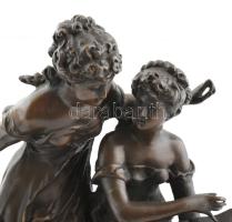 Leonardo? Rossi: Éneklő hölgyek, bronz, jelzéssel, anyagba nyomott párizsi öntési pecséttel, apró po...