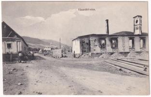 Rimakokova, Kokava nad Rimavicou; Vásártéri utca romjai az 1911. augusztus 3-i tűzvész után / street ruins after the 1911 fire (non PC) (lyukak / pinholes)