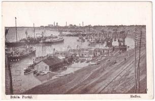 1917 Braila, Portul / Haffen / port, ships (kis szakadás / small tear)
