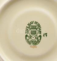 Zsolnay pillangó mintás mokkás készlet. Hat személyes plusz egy gyertyatartó. Kézzel festett, jelzet...